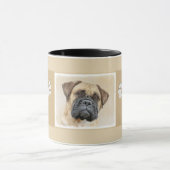 Bullmastiff-schildering - Kute Original Dog Art Mok (Midden)