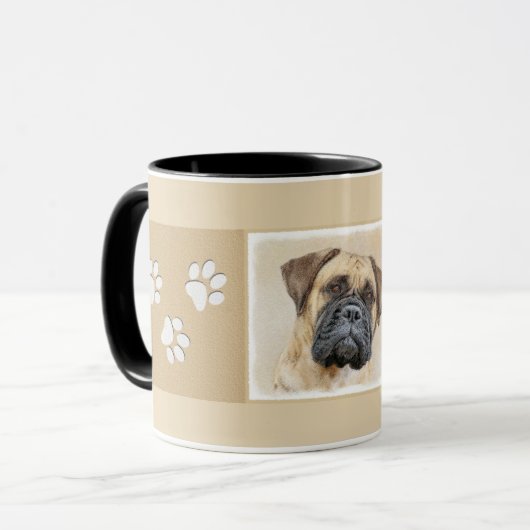 Bullmastiff-schildering - Kute Original Dog Art Mok (Voorkant links)