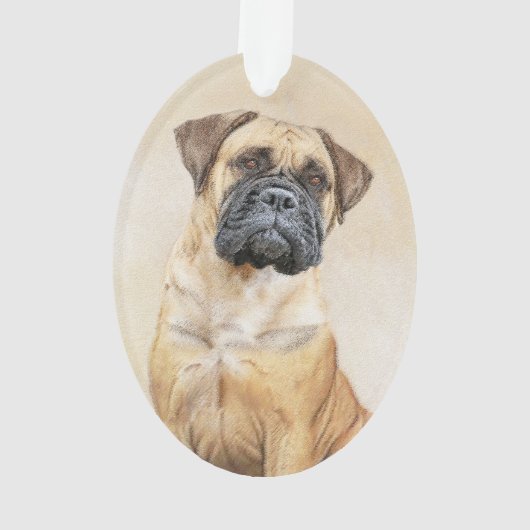 Bullmastiff-schildering - Kute Original Dog Art Ornament (achterkant)