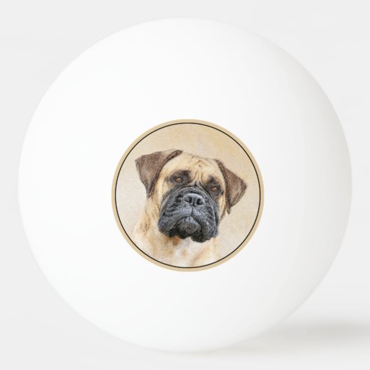 Bullmastiff-schildering - Kute Original Dog Art Pingpongbal (Voorkant)