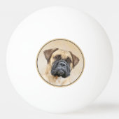 Bullmastiff-schildering - Kute Original Dog Art Pingpongbal (Achterkant)