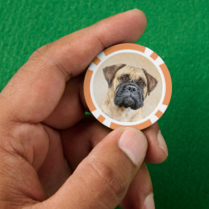 Bullmastiff-schildering - Kute Original Dog Art Poker Chips