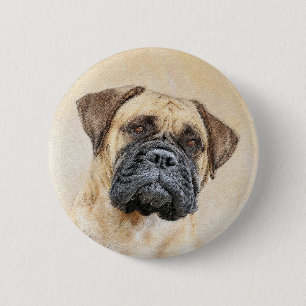 Bullmastiff-schildering - Kute Original Dog Art Ronde Button 5,7 Cm