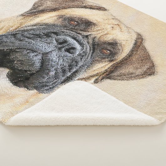 Bullmastiff-schildering - Kute Original Dog Art Sherpa Deken (3/4)