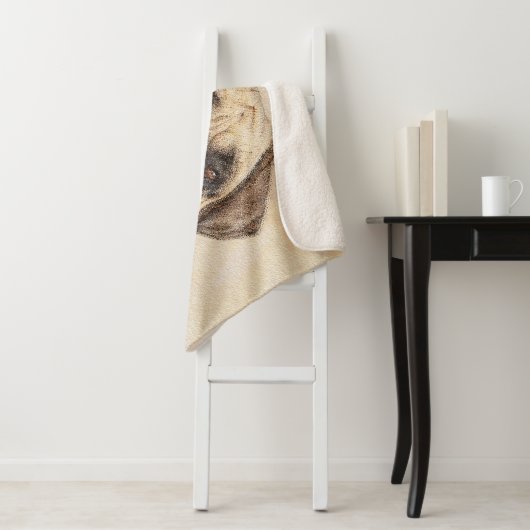 Bullmastiff-schildering - Kute Original Dog Art Sherpa Deken (In situ)