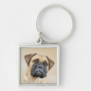 Bullmastiff-schildering - Kute Original Dog Art Sleutelhanger