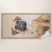 Bullmastiff-schildering - Kute Original Dog Art Strandlaken (Voorkant)