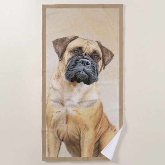 Bullmastiff-schildering - Kute Original Dog Art Strandlaken (Voorkant)