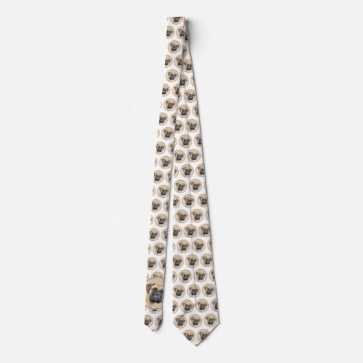 Bullmastiff-schildering - Kute Original Dog Art Stropdas (Achterkant)