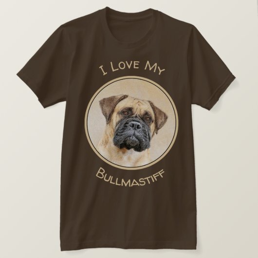 Bullmastiff-schildering - Kute Original Dog Art T-shirt (Design voorkant)