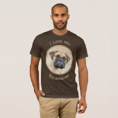 Bullmastiff-schildering - Kute Original Dog Art T-shirt (Voorkant volledig)