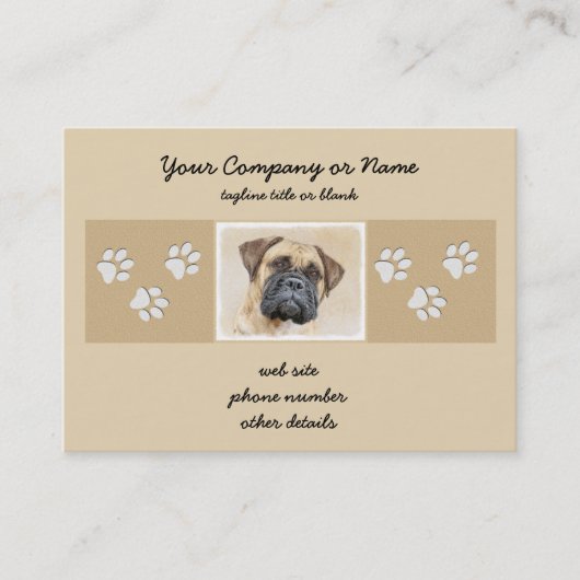 Bullmastiff-schildering - Kute Original Dog Art Visitekaartje (Voorkant)