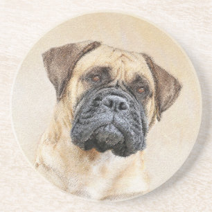 Bullmastiff-schildering - Kute Original Dog Art Zandsteen Onderzetter