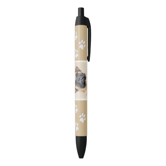 Bullmastiff-schildering - Kute Original Dog Art Zwarte Inkt Pen (Achterkant (Verticaal))