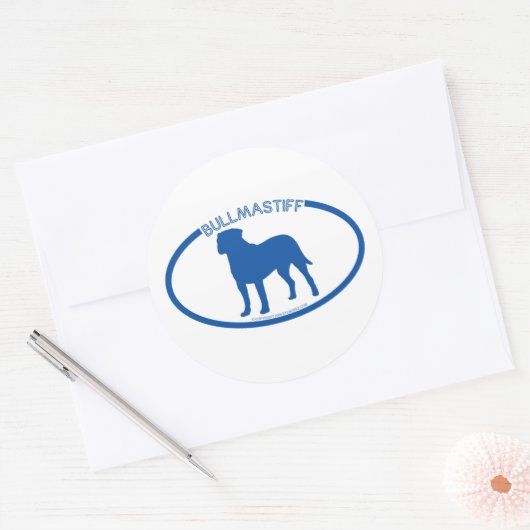 Bullmastiff Silhouette Sticker (Envelop)