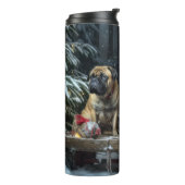 Bullmastiff Sneeuw Slede Kerst Decoratie Thermosbeker (Gedraaid links)