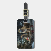Bullmastiff Snowy Sleigh Kerstdecoratie Bagagelabel (Voorkant verticaal)