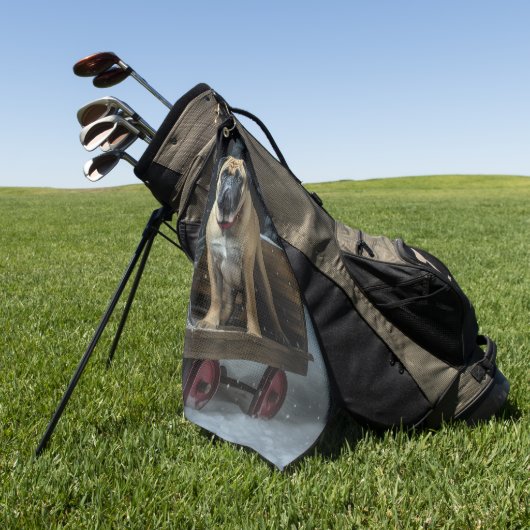 Bullmastiff Snowy Sleigh Kerstdecoratie Golfhanddoek (Groen)