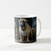 Bullmastiff Snowy Sleigh Kerstdecoratie Koffiemok (Voorkant rechts)