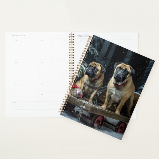 Bullmastiff Snowy Sleigh Kerstdecoratie Planner (Display)