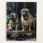 Bullmastiff Snowy Sleigh Kerstdecoratie Planner (Voorkant)