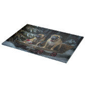 Bullmastiff Snowy Sleigh Kerstdecoratie Snijplank (Hoek)
