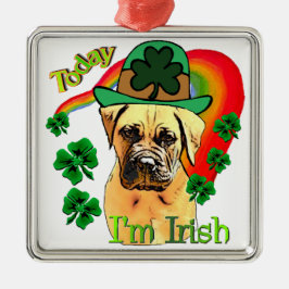 Bullmastiff St. Patrick's Day in het Nederlands is Metalen Ornament