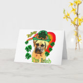 Bullmastiff St Patricks Day Kaart (Gele Bloem)