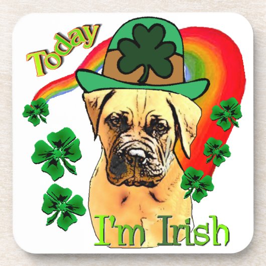 Bullmastiff St Patricks Day Onderzetter (Voorkant)