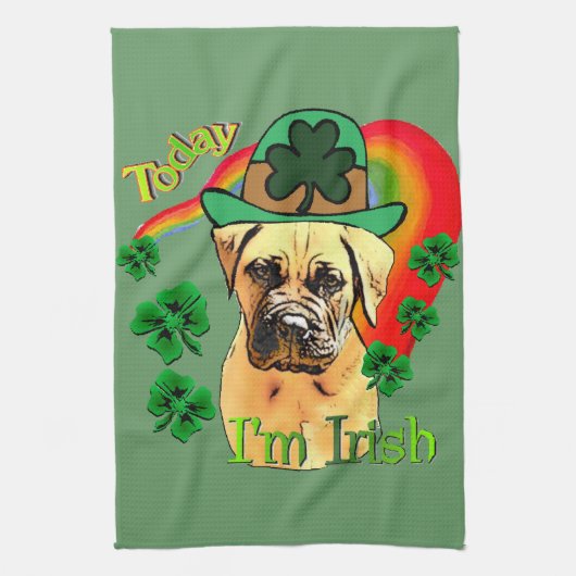 Bullmastiff St. Patrick's Day Theedoek (Verticaal)