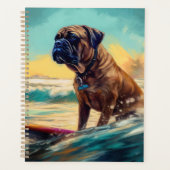 Bullmastiff Strand Surfen Schilderen Planner (Voorkant)