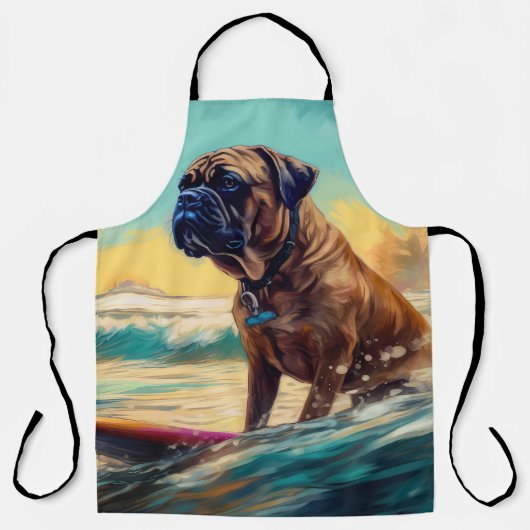 Bullmastiff Strand Surfen Schilderen Schort (Voorkant)