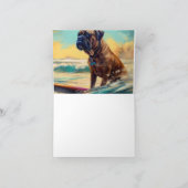 Bullmastiff strand surfen schilderij kaart (Binnen)