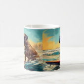 Bullmastiff strand surfen schilderij koffiemok (Center)