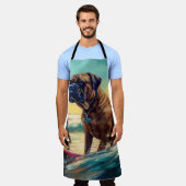 Bullmastiff strand surfen schilderij schort (Gedragen)