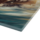 Bullmastiff strand surfen schilderij snijplank (Hoek)