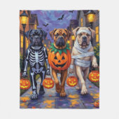 Bullmastiff Trick-or-Treating Halloween kostuums Fleece Deken (Voorkant)