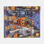 Bullmastiff Trick-or-Treating Halloween kostuums Fleece Deken (Voorkant (Horizontaal))