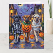 Bullmastiff Trick-or-Treating Halloween kostuums Kaart (Voorkant)