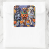 Bullmastiff Trick-or-Treating Halloween kostuums Vierkante Sticker (Tas)