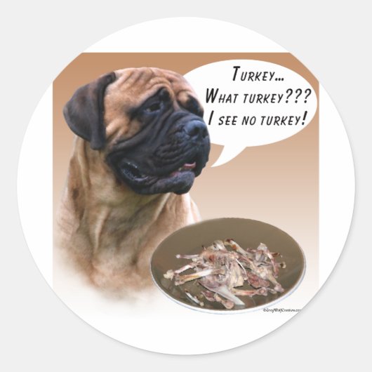Bullmastiff Turkije Ronde Sticker (Voorkant)