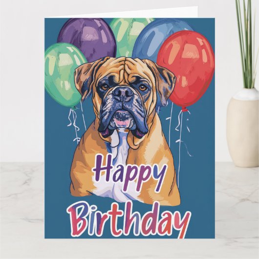 Bullmastiff Verjaardag Kaart (Voorkant)