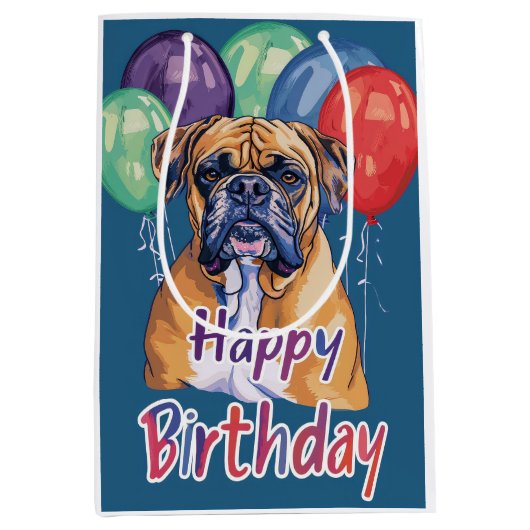 Bullmastiff Verjaardag Medium Cadeauzakje (Voorkant)