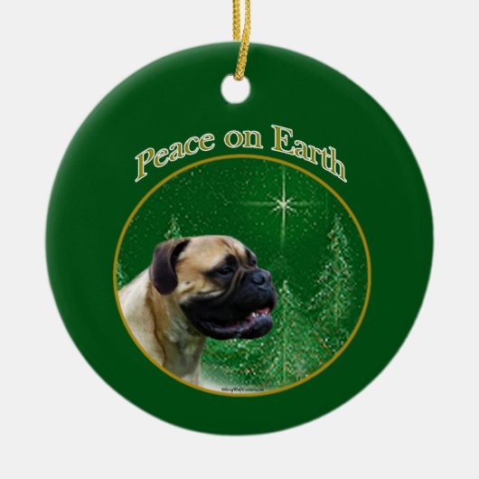 Bullmastiff vrede keramisch ornament (Voorkant)