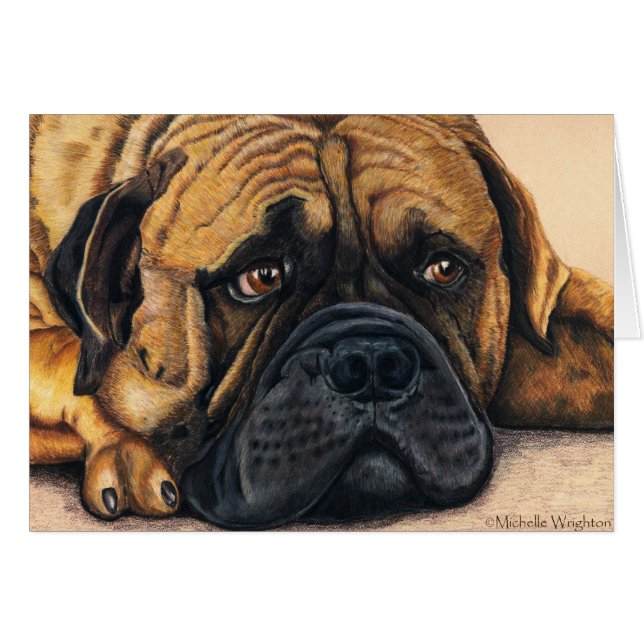 Bullmastiff Waiting - Hondenras Art (Voorkant Horizontaal)