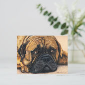 Bullmastiff Waiting - Hondenras Art Briefkaart (Staand voorkant)