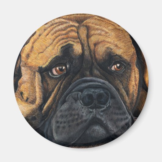 Bullmastiff Waiting - Hondenras Art Magneet (Voorkant)