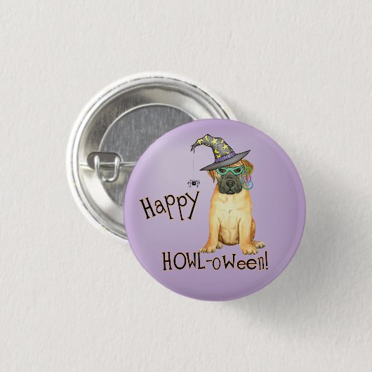 Bullmastiff Witch Button (Voorkant /achterkant)