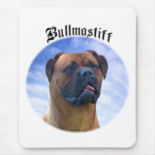 Bullmastiff Wolken Muismat (Voorkant)