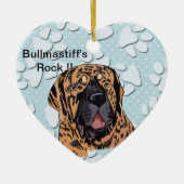 Bullmastiff's Rock! - Brindle Face Keramisch Ornament (Voorkant)